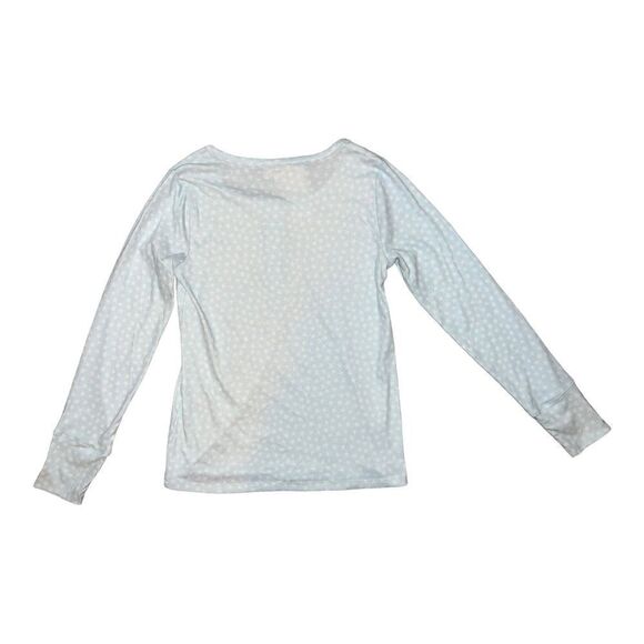 Style & Co Women's Clear Blue Star Print Ribbed Henley Top Petite PP NWT - Picture 2 of 5